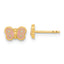 14k Madi K Polished Enameled & CZ Butterfly Post Earrings