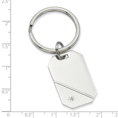 Rhodium-plated Kelly Waters Star Cut .001ct. Diamond Key Ring
