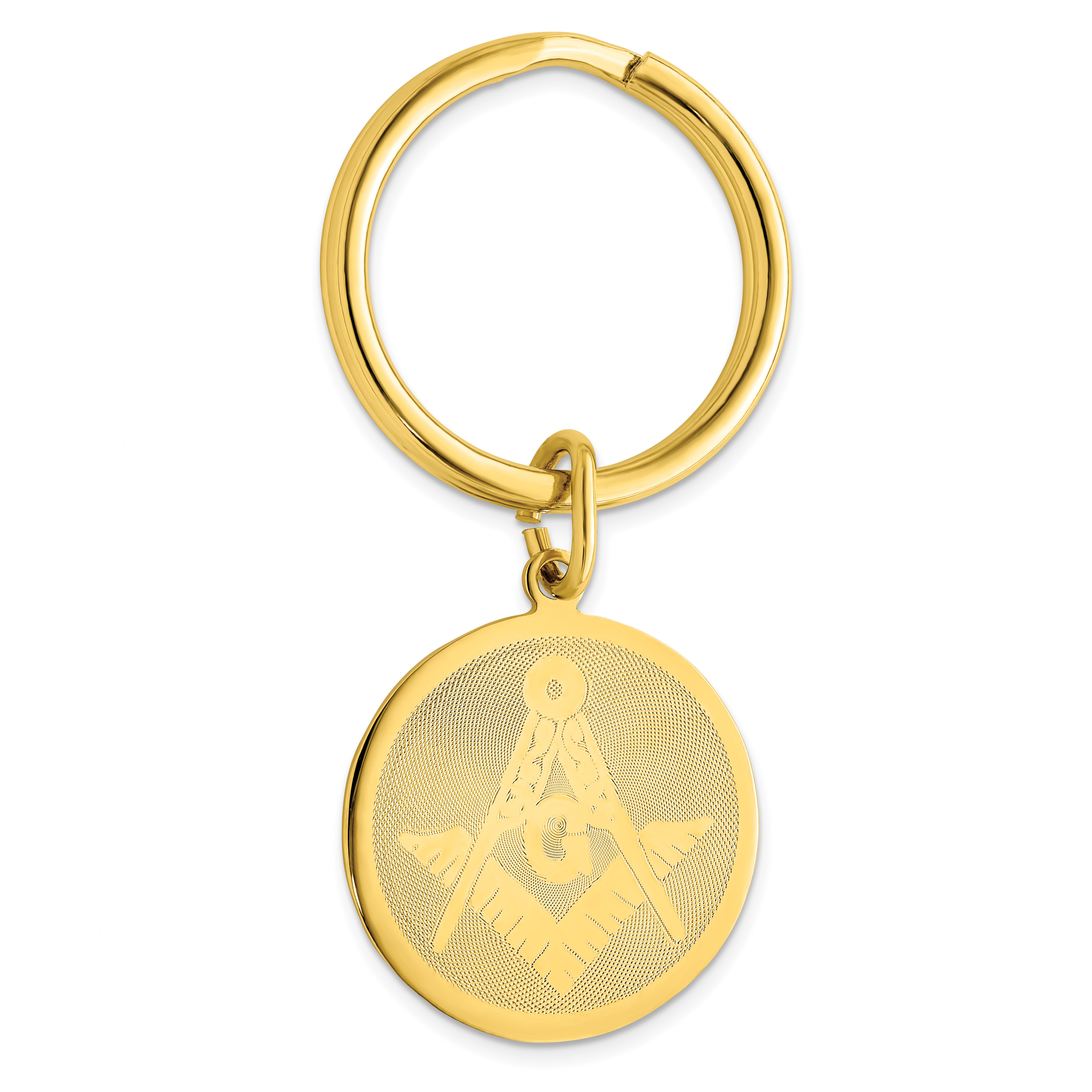 Gold-plated Kelly Waters Round Masonic Key Ring