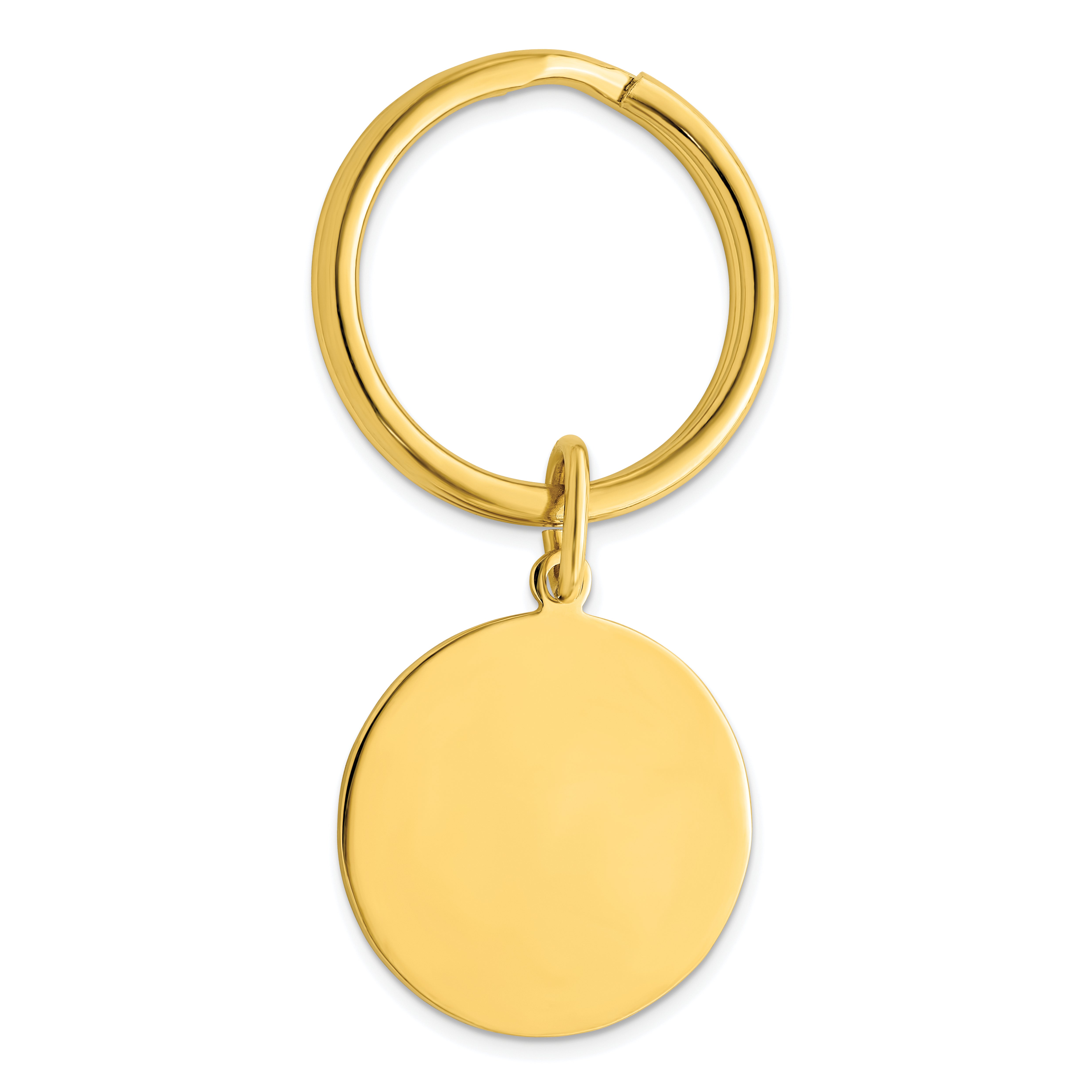 Gold-plated Kelly Waters Polished Round Key Ring