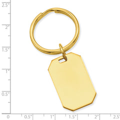 Gold-plated Kelly Waters Polished Rectangle Key Ring