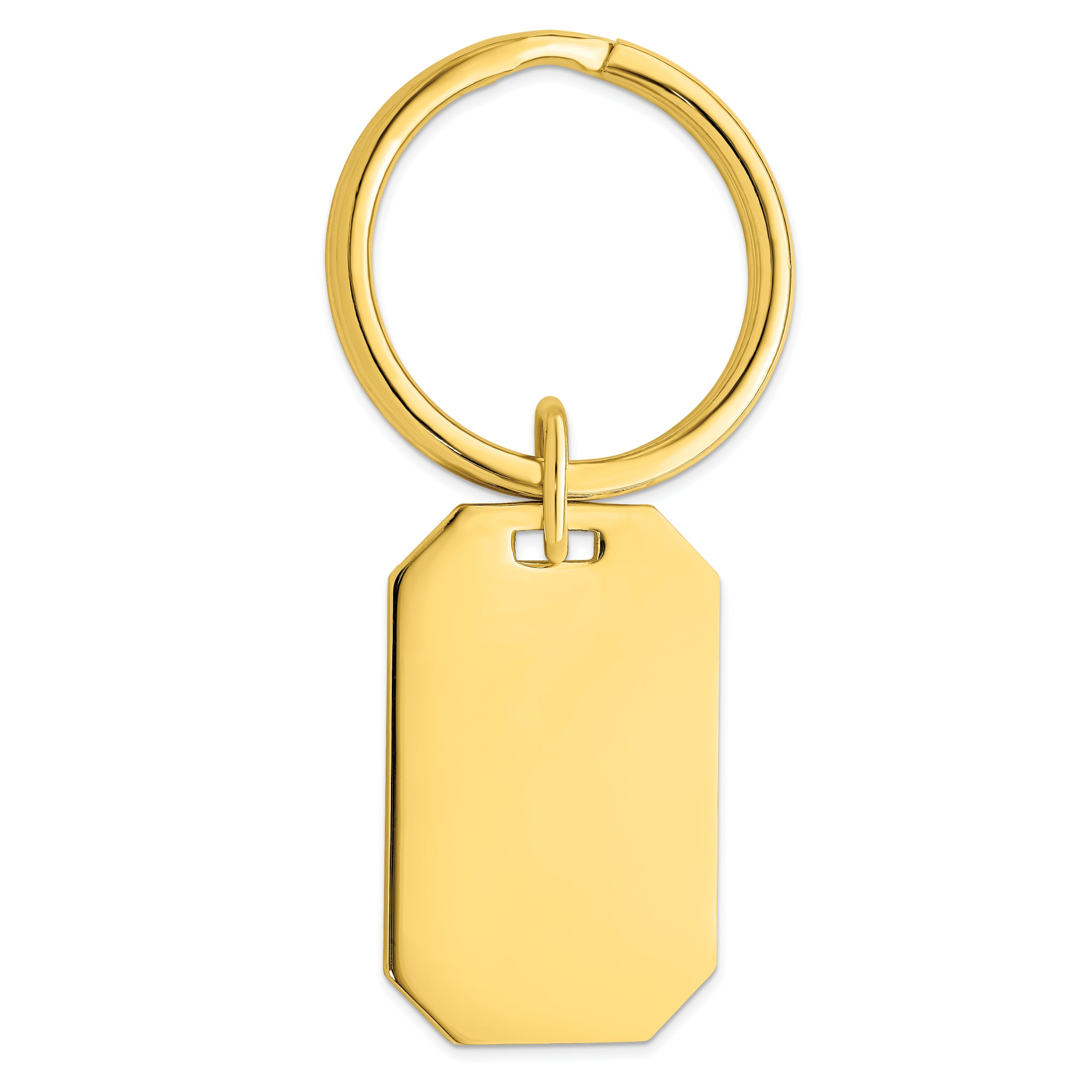 Gold-plated Kelly Waters Polished Rectangle Key Ring