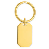 Gold-plated Kelly Waters Polished Rectangle Key Ring