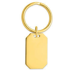 Gold-plated Kelly Waters Polished Rectangle Key Ring