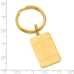 Gold-plated Kelly Waters Satin Patterned Corner Key Ring