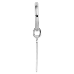 Rhodium-plated Kelly Waters Satin Patterned Corner Key Ring