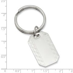 Rhodium-plated Kelly Waters Patterned Edge Key Ring