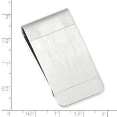 Rhodium-plated Kelly Waters Satin Patterned Corner Money Clip