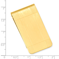 Gold-plated Kelly Waters Satin Patterned Corner Money Clip