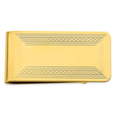 Gold-plated Kelly Waters Patterned Border Money Clip