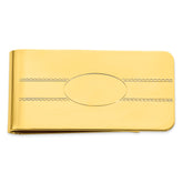Gold-plated Kelly Waters Engraveable Oval Center Money Clip