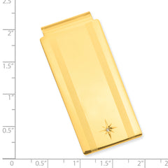 Gold-plated Kelly Waters Star Cut .001ct Diamond Hinged Money Clip