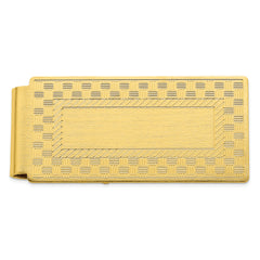 Gold-plated Kelly Waters Checkerboard Hinged Money Clip