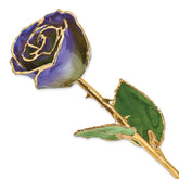 Lacquer Dipped Gold Trimmed Peridot/Blue Violet Pearl Real Rose