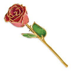 Lacquer Dipped Gold Trim Sonia Pearl Rose with Silver Sparkles