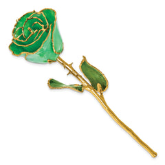 Lacquer Dipped Gold Trim May Birthstone Emerald Rose