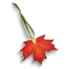 Lacquer Dipped 24k Trim Orange Sugar Maple Decorative Real Leaf