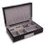 Lacquered Ebony Burlwood Finish with Metal Accent Velour Lined Wooden Valet Jewelry Box