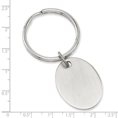 Rhodium-plated Kelly Waters Satin Oval Key Ring