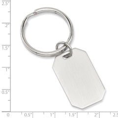 Rhodium-plated Kelly Waters Satin Rectangle Key Ring