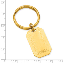 Gold-plated Kelly Waters with Engraveable Area Florentine Key Ring