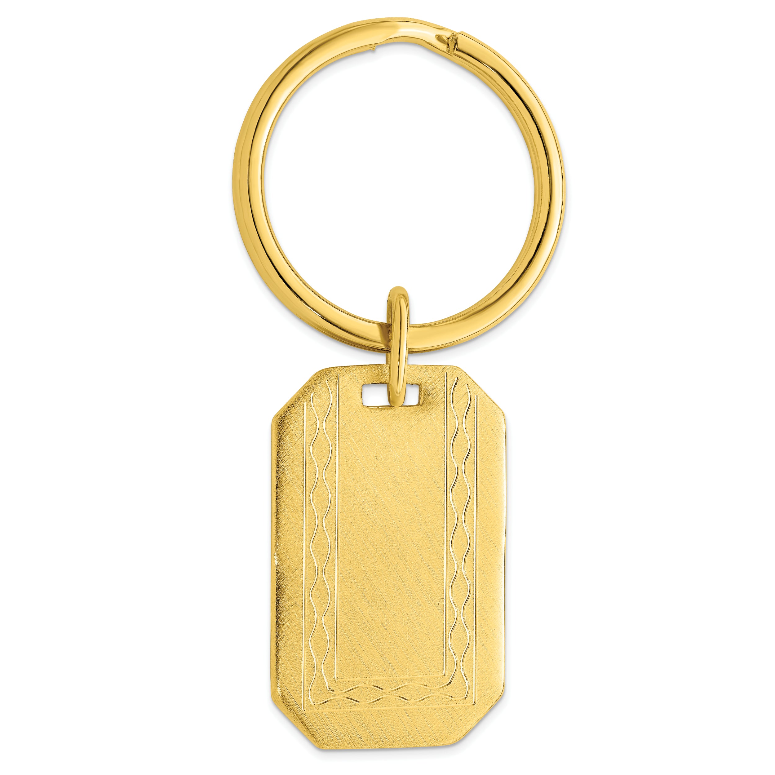Gold-plated Kelly Waters with Engraveable Area Florentine Key Ring