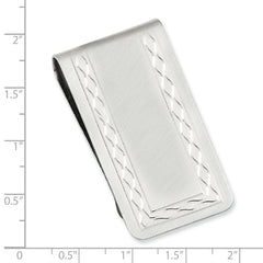 Rhodium-plated Kelly Waters with Engraveable Area Florentine Money Clip