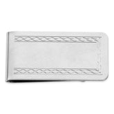 Rhodium-plated Kelly Waters with Engraveable Area Florentine Money Clip