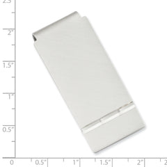 Rhodium-plated Kelly Waters Florentine Satin Hinged Money Clip