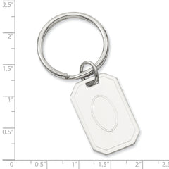 Rhodium-plated Kelly Waters with Engraveable Area Key Ring