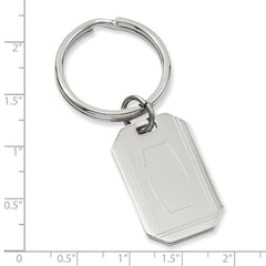 Rhodium-plated Kelly Waters with Engraveable Area Key Ring