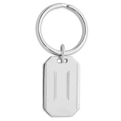 Rhodium-plated Kelly Waters with Engraveable Area Key Ring