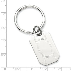 Rhodium-plated Kelly Waters with Engraveable Area Key Ring