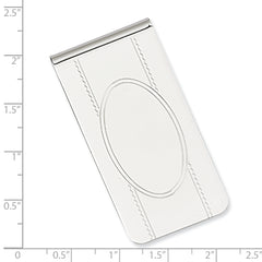 Rhodium-plated Kelly Waters with Engraveable Area Money Clip