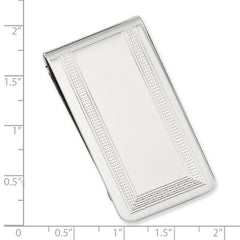 Rhodium-plated Kelly Waters Polished with Engraveable Area Money Clip