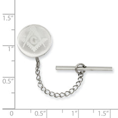 Kelly Waters Rhodium-plated Masonic Tie Tac with Safety Chain