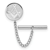 Kelly Waters Rhodium-plated Masonic Tie Tac with Safety Chain