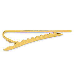 Kelly Waters Gold-plated .01 Ct. Diamond Polished and Satin Tie Bar