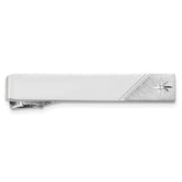 Kelly Waters Rhodium-plated .01 Ct. Diamond Polished and Satin Tie Bar