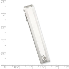 Kelly Waters Rhodium-plated .01 Ct. Diamond Engraveable Tie Bar