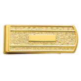 Gold-plated Kelly Waters Textured with Engraveable Area Money Clip