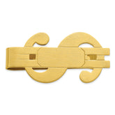 Gold-plated Kelly Waters Satin Finish Dollar Sign Money Clip