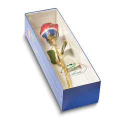 Lacquer Dipped Gold Trimmed Liberty Real Rose