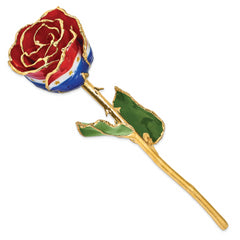 Lacquer Dipped Gold Trimmed Liberty Real Rose