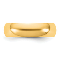 14KY 5.5mm Half Round Band Size 9.5