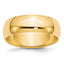14k Yellow Gold 7mm Half Round Wedding Band Size 14