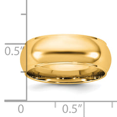 14KY 7mm Half Round with Edge Band Size 9.5