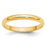 14k Yellow Gold 2.5mm Lightweight Half Round Wedding Band