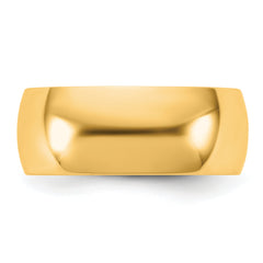 14KY 7.5mm LTW Half Round Band Size 9.5