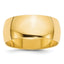 14k Yellow Gold 8mm Lightweight Half Round Wedding Band Size 14